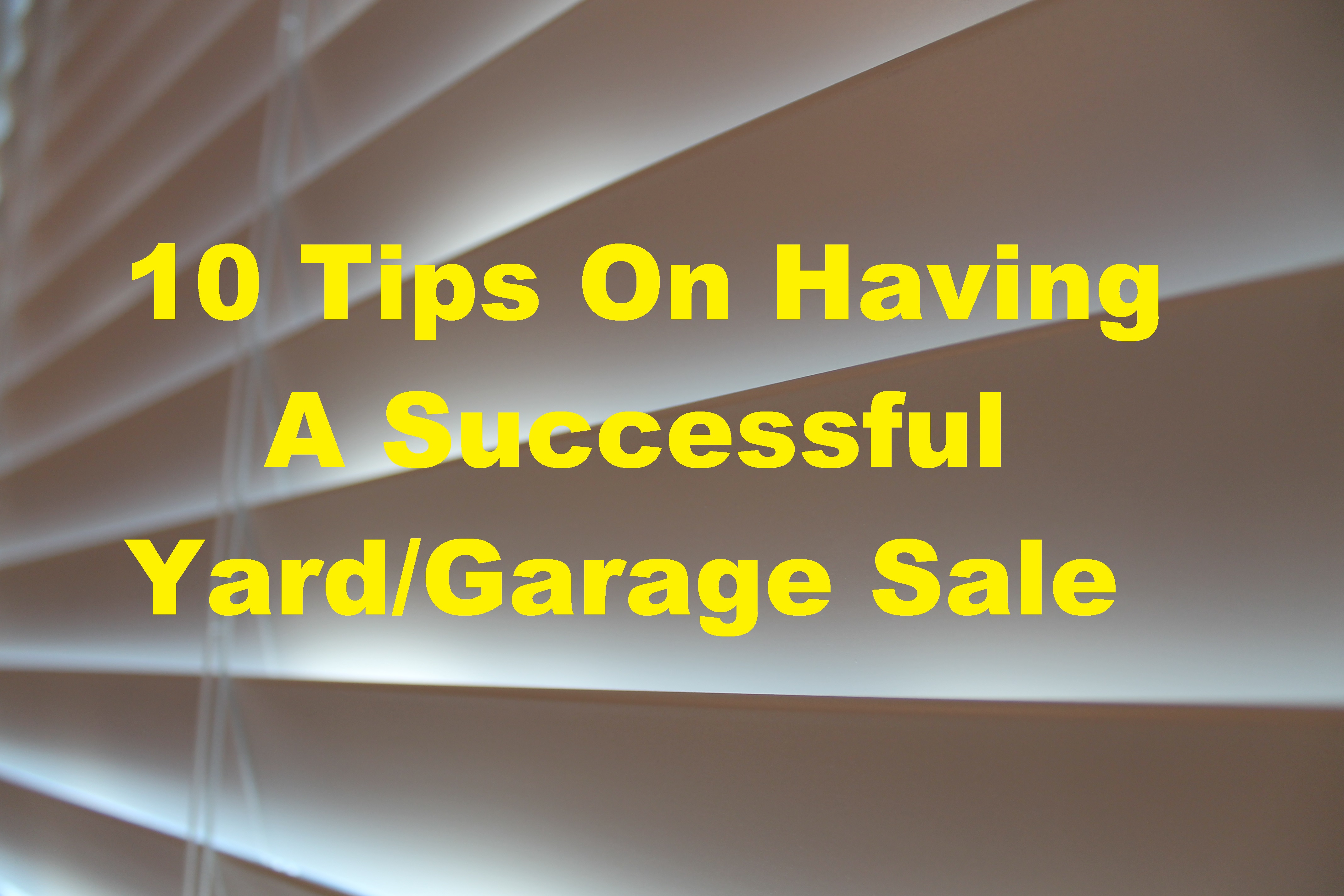 10 Tips Yard Garage Sale